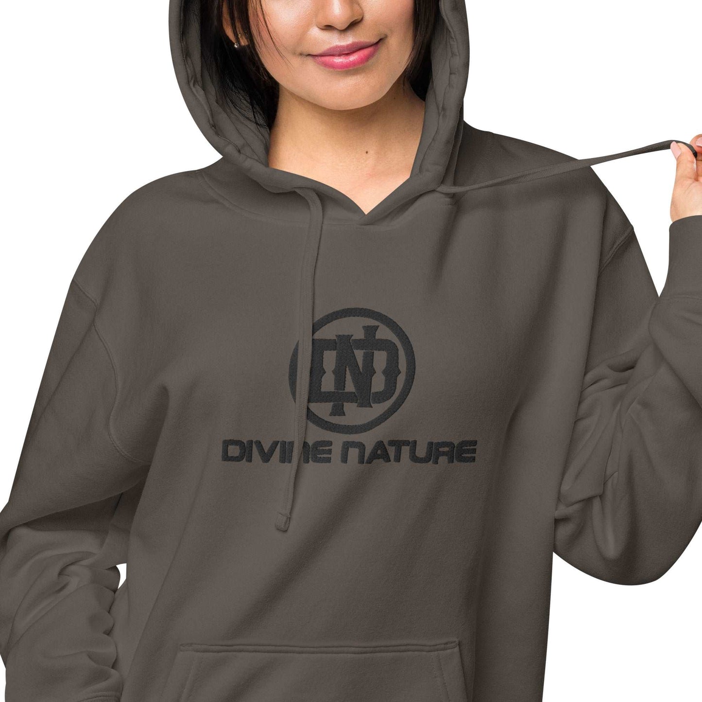 Unisex  Divine Nature  Embroidered Pigment-Dyed Hoodie - Divine Nature Clothing