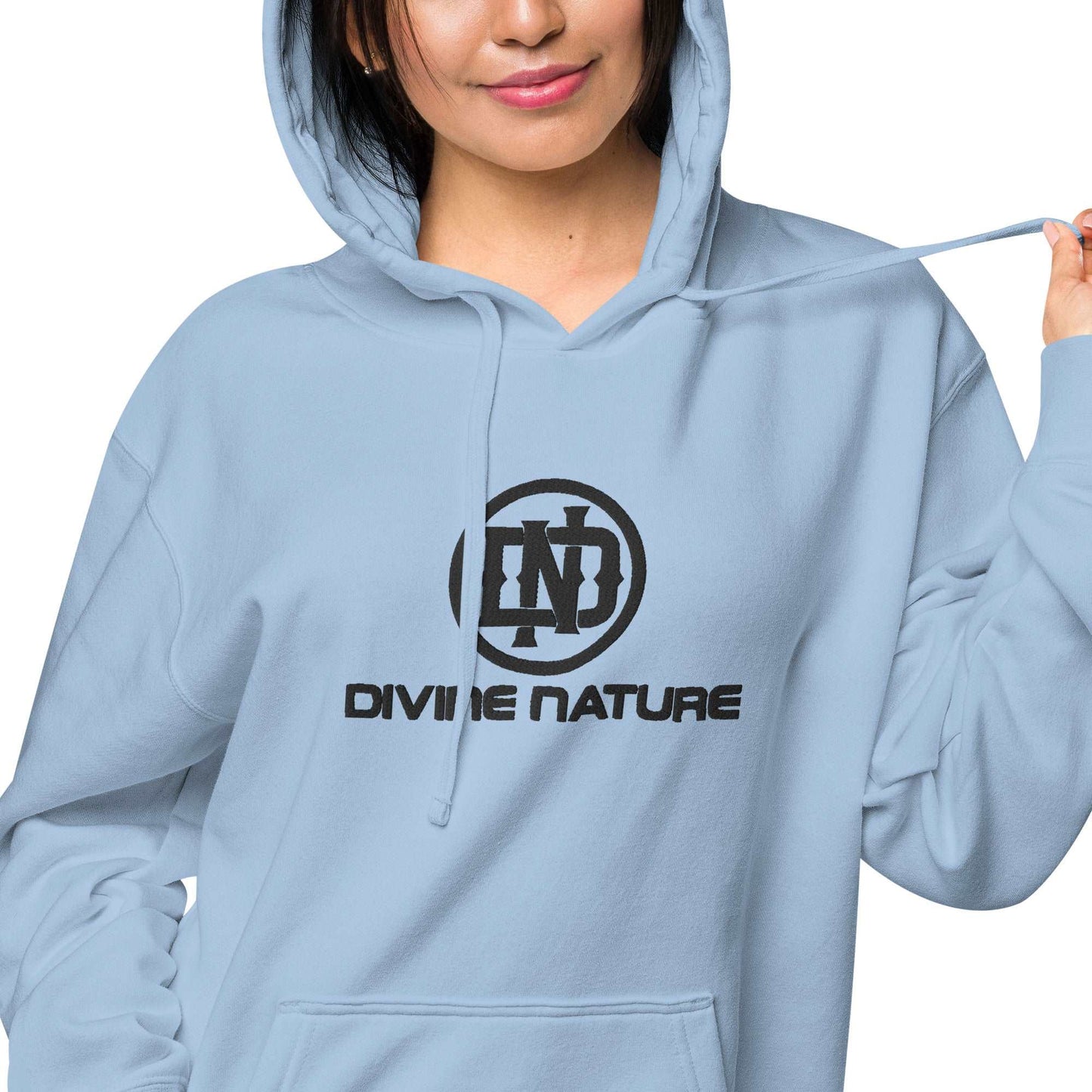 Unisex  Divine Nature  Embroidered Pigment-Dyed Hoodie - Divine Nature Clothing