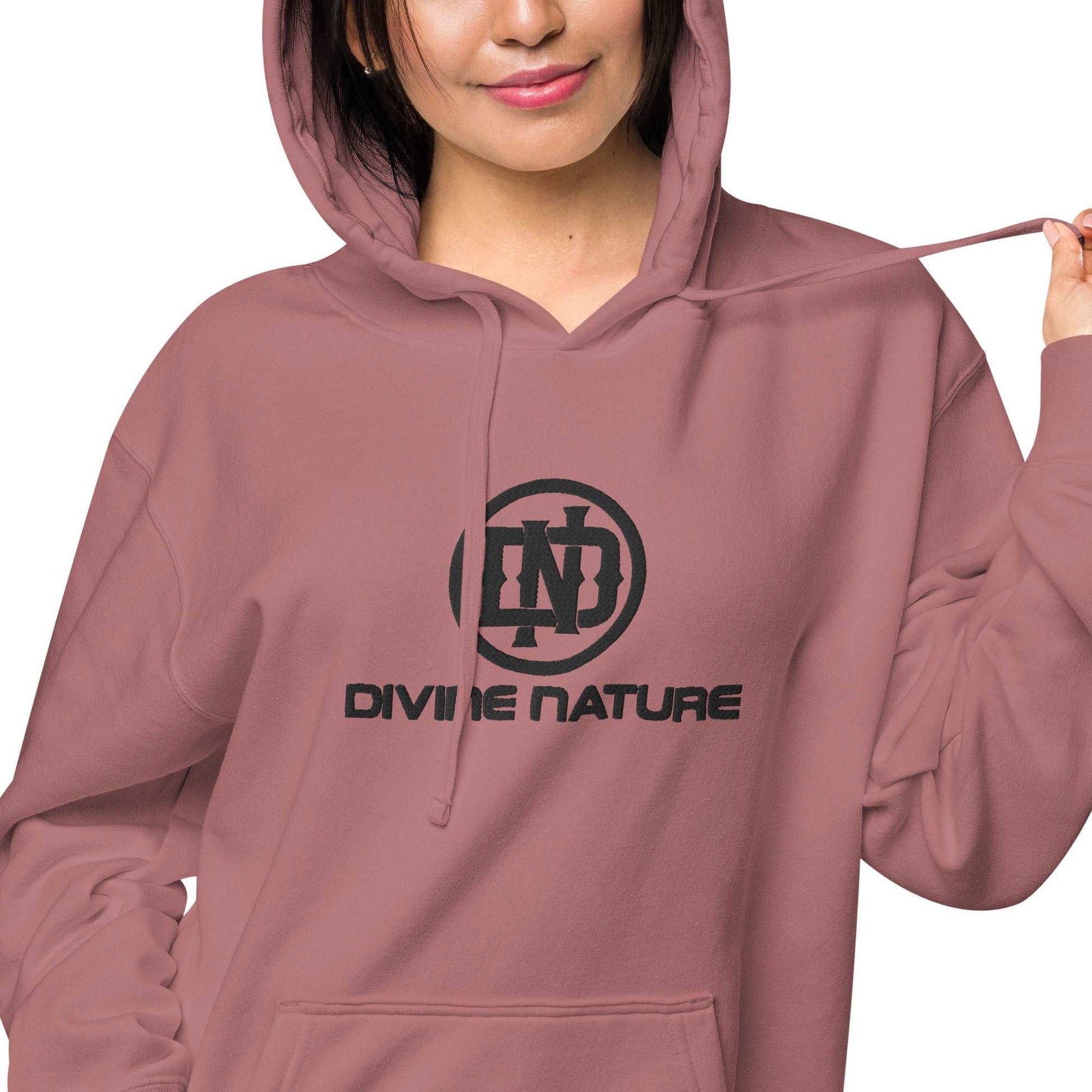 Unisex  Divine Nature  Embroidered Pigment-Dyed Hoodie - Divine Nature Clothing